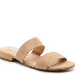 STEVE MADDEN Lacole Two Strap Beige Nude Sandals 10